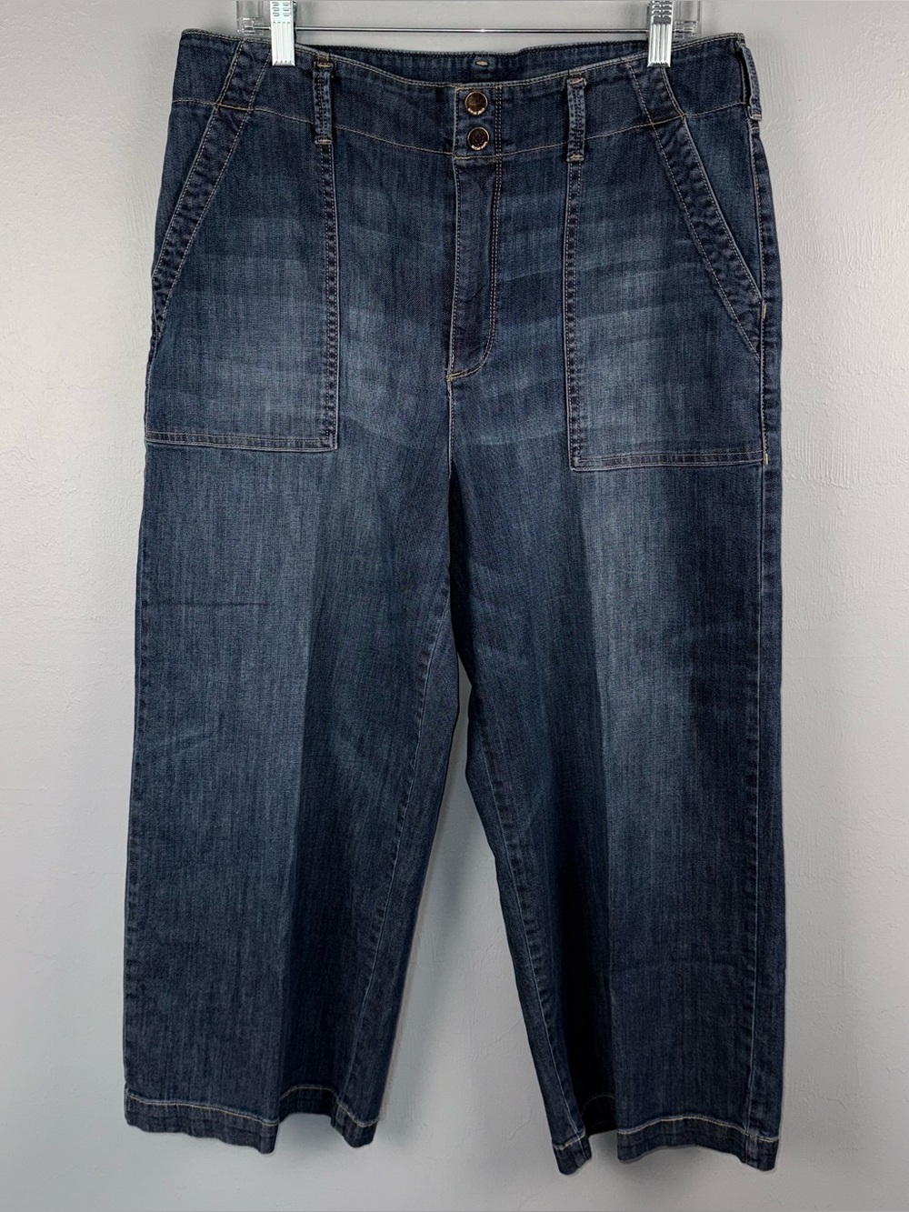 Seven7 Wide Leg Cropped Lightweight Jeans Women’s 14 High Rise Medium Wash